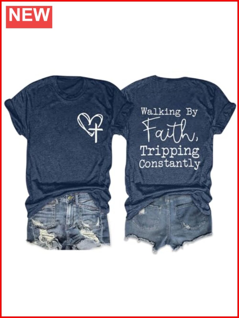 Christian T-Shirt Women Bible Verse Religious Tee Short Sleeve Crew Neck